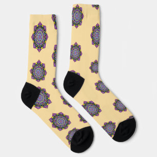 Chaussette Chaussettes d'équipage Mandala en verre coloré