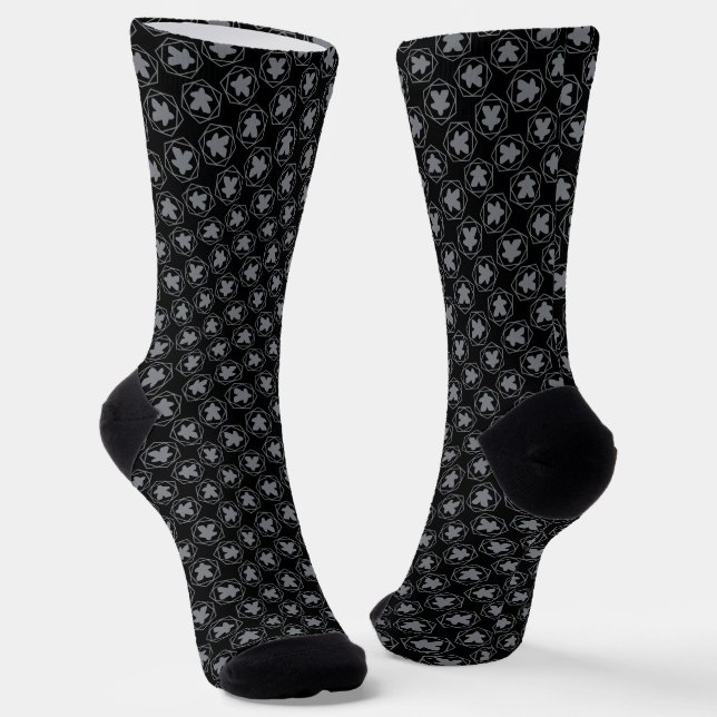 Chaussette Chaussettes d'équipage Meeple Grey Art (Angulaire)
