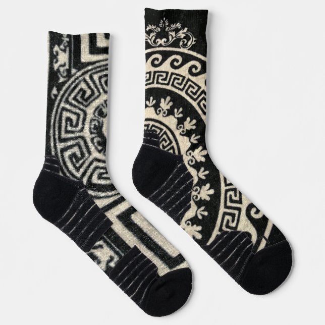 Chaussette Chaussettes d'équipage motif noir et blanc (Droite)
