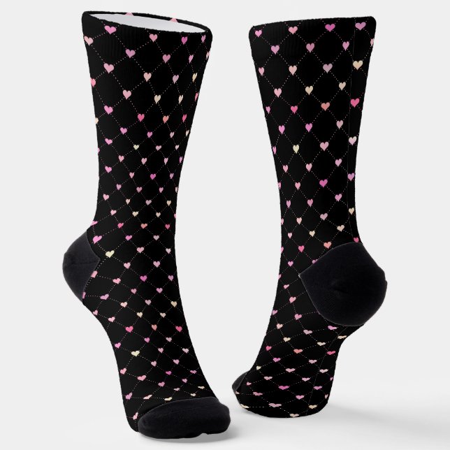 Chaussette Chaussettes d'équipage Motif rose Jacquard du coeu (Angulaire)