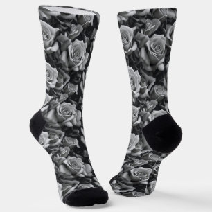 Chaussette Chaussettes d'équipage noir et blanc Rose