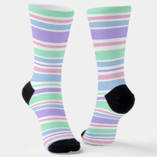 Chaussette Chaussettes d'équipage Pastel Stripes