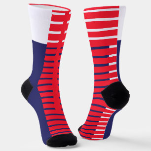 Chaussette Chaussettes d'équipage Red White Bands