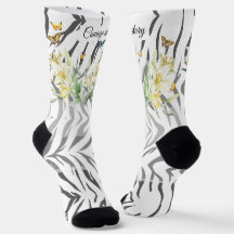 Chaussettes d'équipage Tiger, Lilly et Papillons