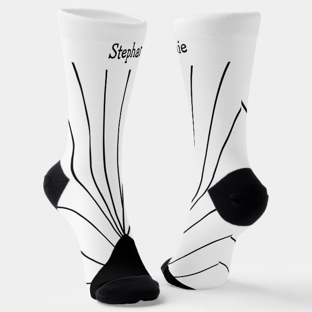 Chaussette Chaussettes Design Art Déco Noir Et Blanc (Angulaire)