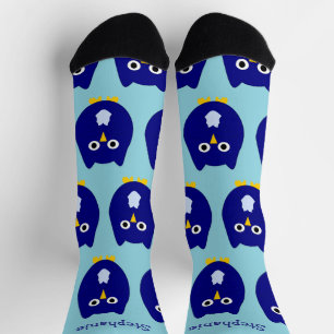 Chaussette Chaussettes Design Chouette Bleue