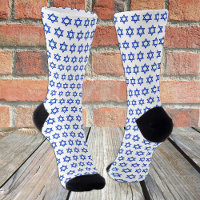 Chaussettes d'Israël blanc, drapeau d'Israël patri