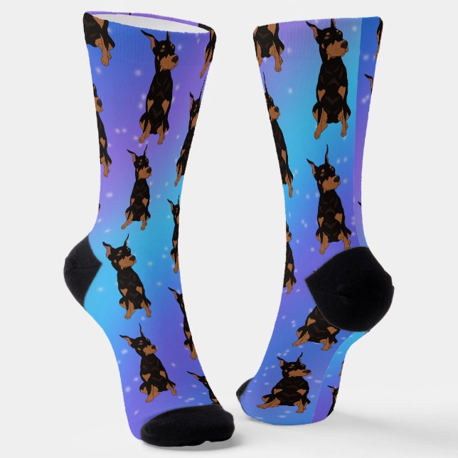 Chaussette Chaussettes Doberman Pinscher (Angulaire)
