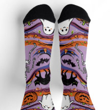 Chaussettes drôles de la bande de Boo pour Hallowe
