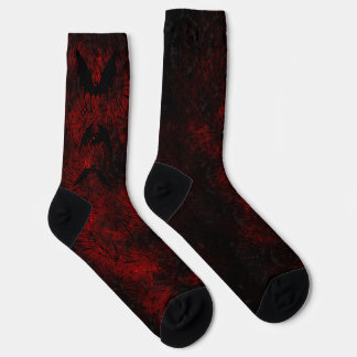 Chaussette Chaussettes durables Red et Black Tie Dye Bat