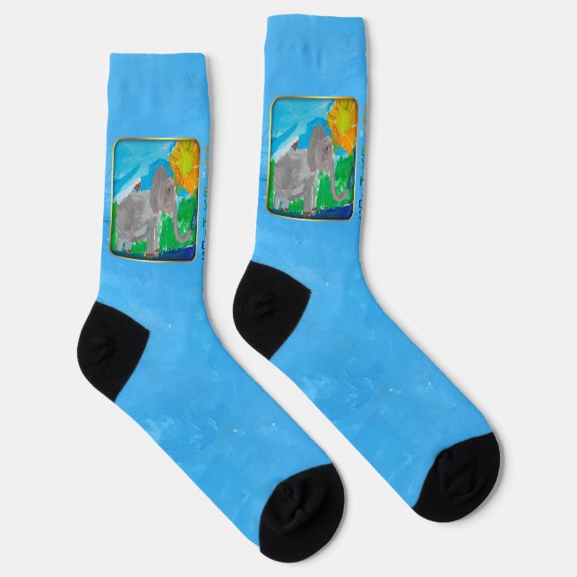 Chaussette Chaussettes éléphant et équipage d'oiseaux (Droite)
