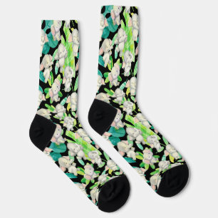 Chaussette Chaussettes éléphantes Safari vert