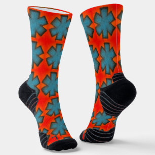 Chaussette chaussettes Ems bleu et rouge "Star of Life"