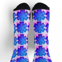 Chaussettes Ems bleu rose et blanc "Star of Life"