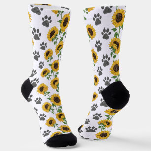 Chaussette Chaussettes équipage à motif tournesol et empreint