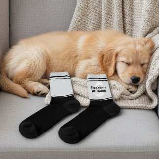 Chaussette Chaussettes Équipage Élégantes Rayées avec Nom Com