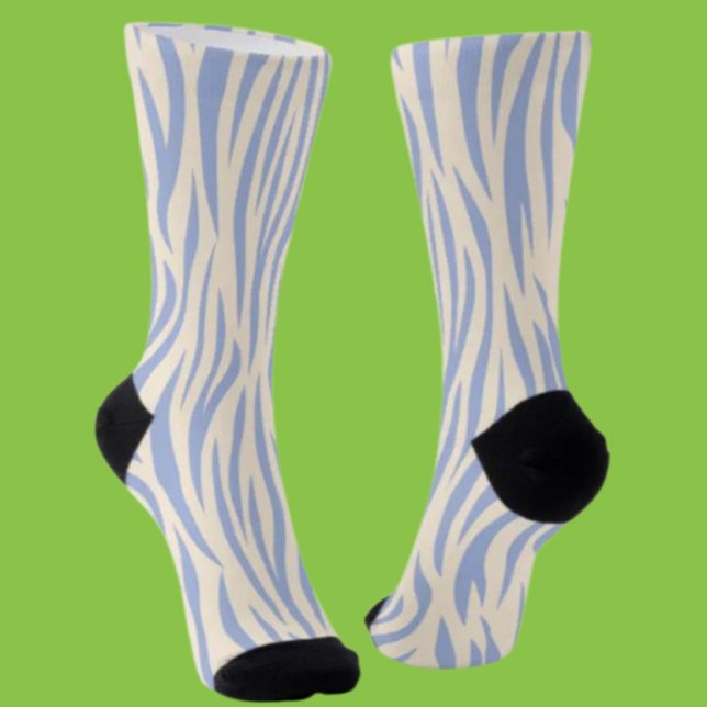 Chaussette Chaussettes équipage rayure zèbre bleu et beige –  (Créateur téléchargé)