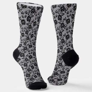 Chaussette Chaussettes Faux Black Lace