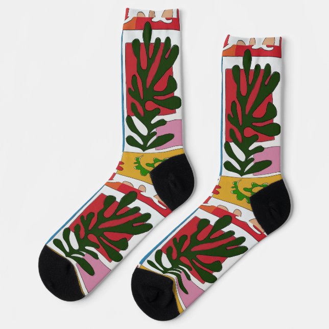 Chaussette Chaussettes Feuilles Abstraites (Gauche)