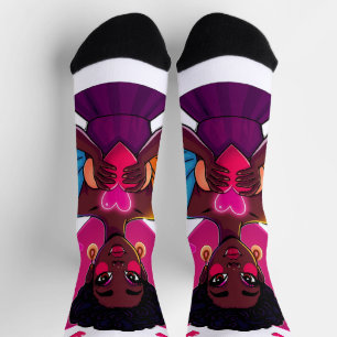 Chaussette Chaussettes Fille au Cœur Coloré – Conception d'Ar