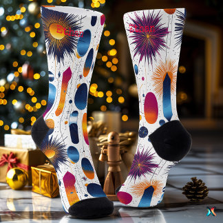 Chaussette Chaussettes flambées d'étincelle avec formes rayon