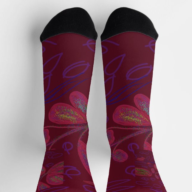 Chaussette Chaussettes florales colorées (Haut)