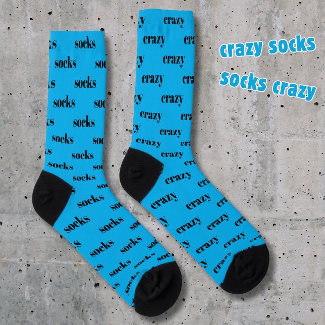 Chaussette Chaussettes folles - chaussettes folles, sur bleu (Créateur téléchargé)