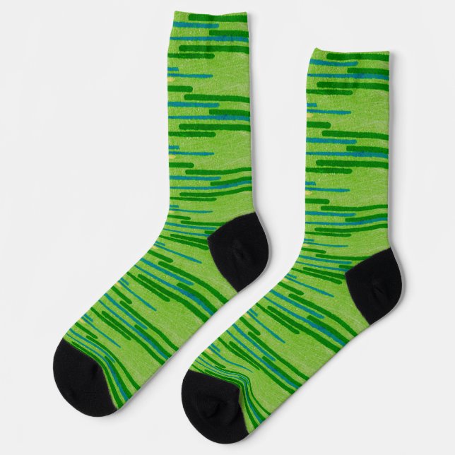Chaussette Chaussettes folles Random Distressed Green Stripes (Gauche)
