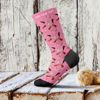 Chaussette Chaussettes Funky Rose Patte de Chat