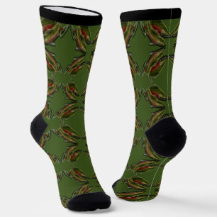 Chaussette Chaussettes Gone Fishing Socks Coho Saumon Art
