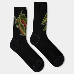 Chaussette Chaussettes Gone Fishing Socks Coho Saumon Art