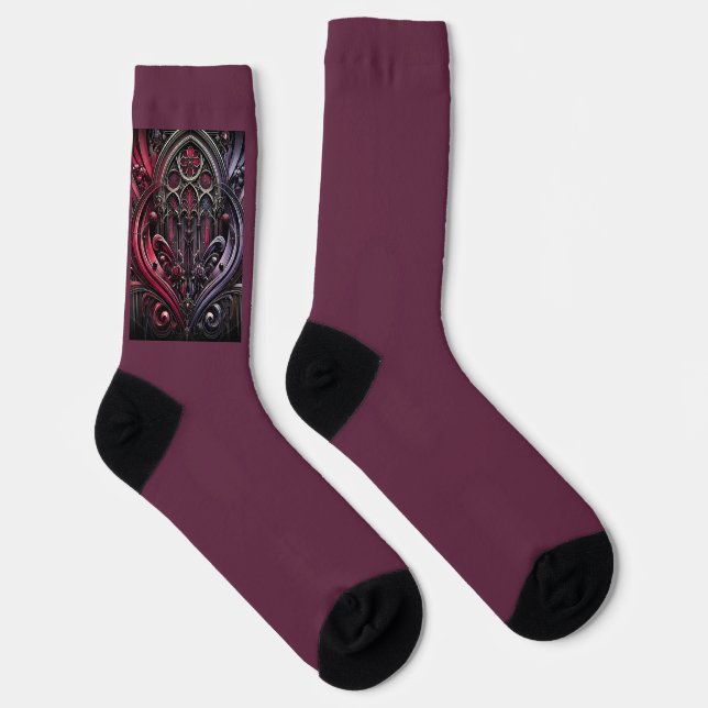 Chaussette Chaussettes gothiques Crimson - Chaussettes d'équi (Droite)