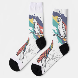 Chaussette Chaussettes graphiques en perroquets colorés