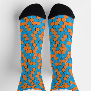 Chaussette Chaussettes Gras Bleu et Orange Honeycomb