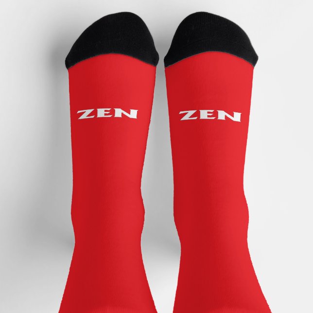 Chaussette Chaussettes haut de gamme Zen blanc rouge (Haut)