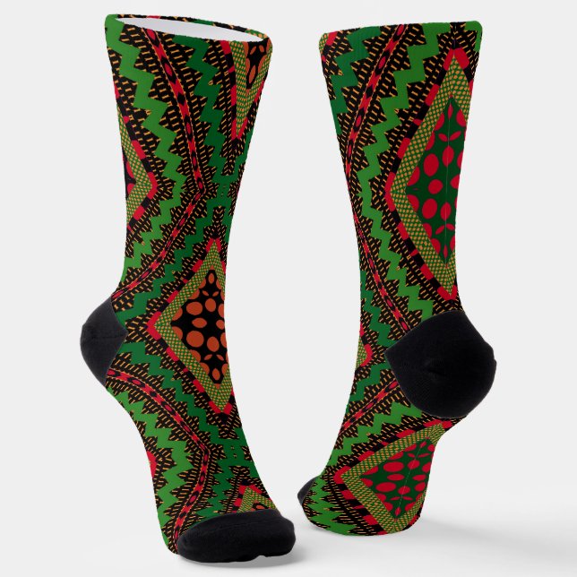 Chaussette Chaussettes Kente Colorées Afro Pop (Angulaire)