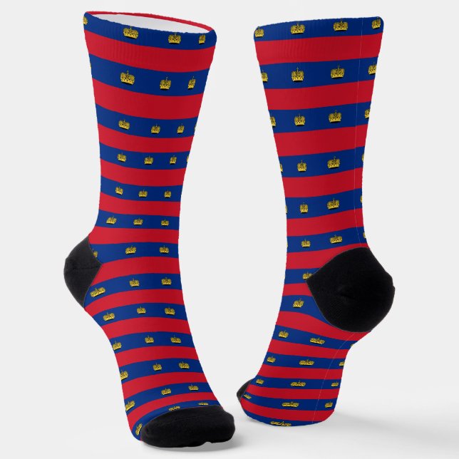Chaussette Chaussettes Liechtenstein, mode patriotique Drapea (Angulaire)