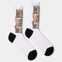 Chaussettes "Mama" florales rétro - Cadeau mignon 