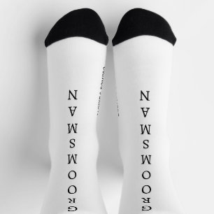 Chaussette Chaussettes Mariages GROOMSMAN noir et blanc perso