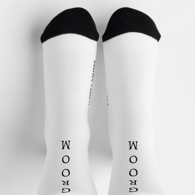 Chaussette Chaussettes Mariages personnalisées en noir et bla (Haut)