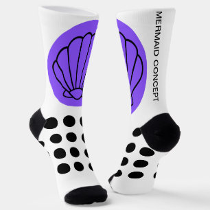 Chaussette chaussettes mignonnes avec coquillage et pois