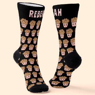 Chaussette Chaussettes Mignonnes Kawaii Cupcakes avec Nom Per