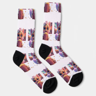 Chaussette Chaussettes Mignonnes Kitty Popcorn