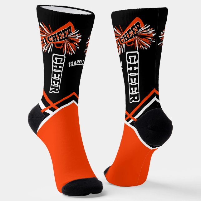 Chaussette Chaussettes mignonnes orange blanc et noir (Angulaire)