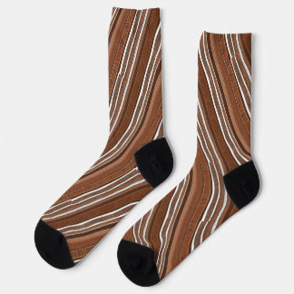 Chaussette Chaussettes Modernes Lignes Vagues Automne Tons Te