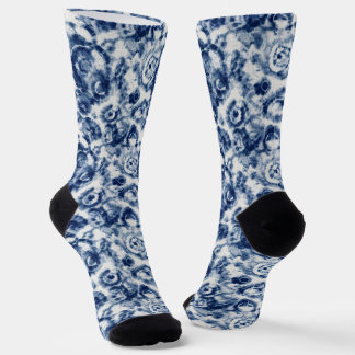 Chaussette Chaussettes montantes tie dye spirale bleue