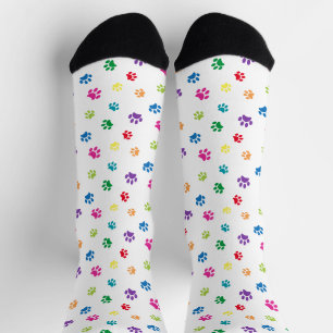 Chaussette Chaussettes Motif Empreintes de pattes colorées