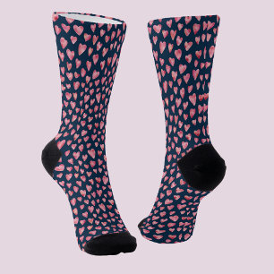 Chaussette Chaussettes motif mignonne rose amour Coeur bleu