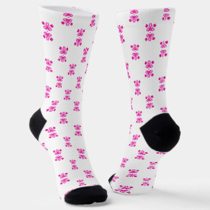 Chaussette Chaussettes Motif rose chaud