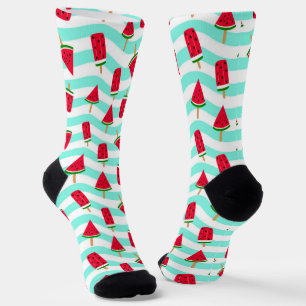 Chaussette Chaussettes Motifs à rayures de pastèque Popsicle